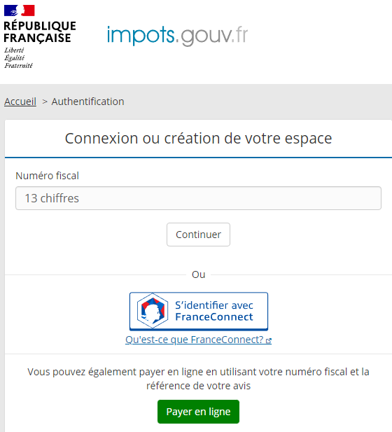 espace personnel impot gouv